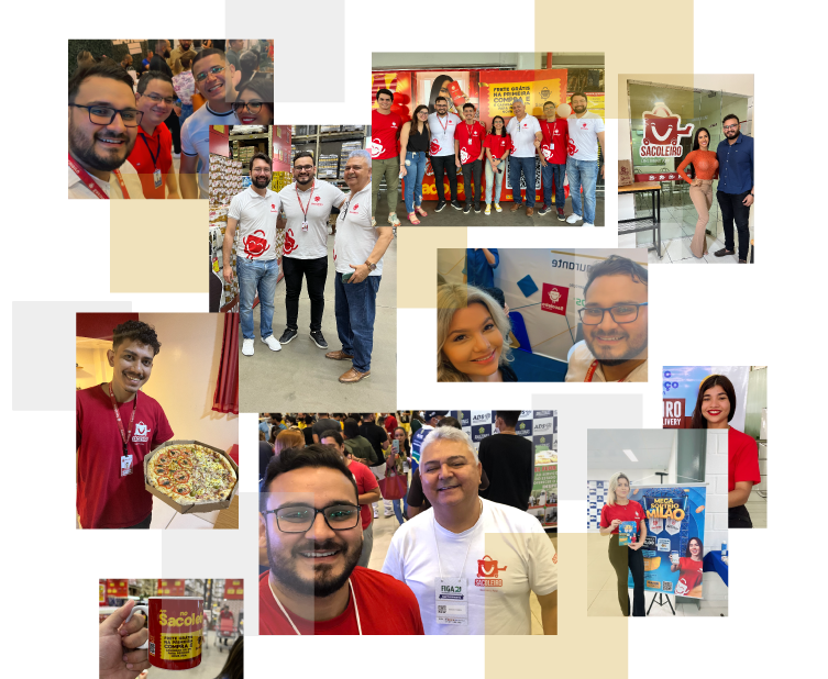 Mosaico de fotos da equipe Sacoleiro