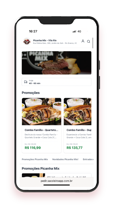 Mockup do Cardápio Digital